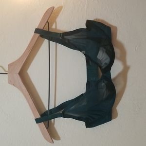 Cuup mesh plunge bra, 34E, dark green